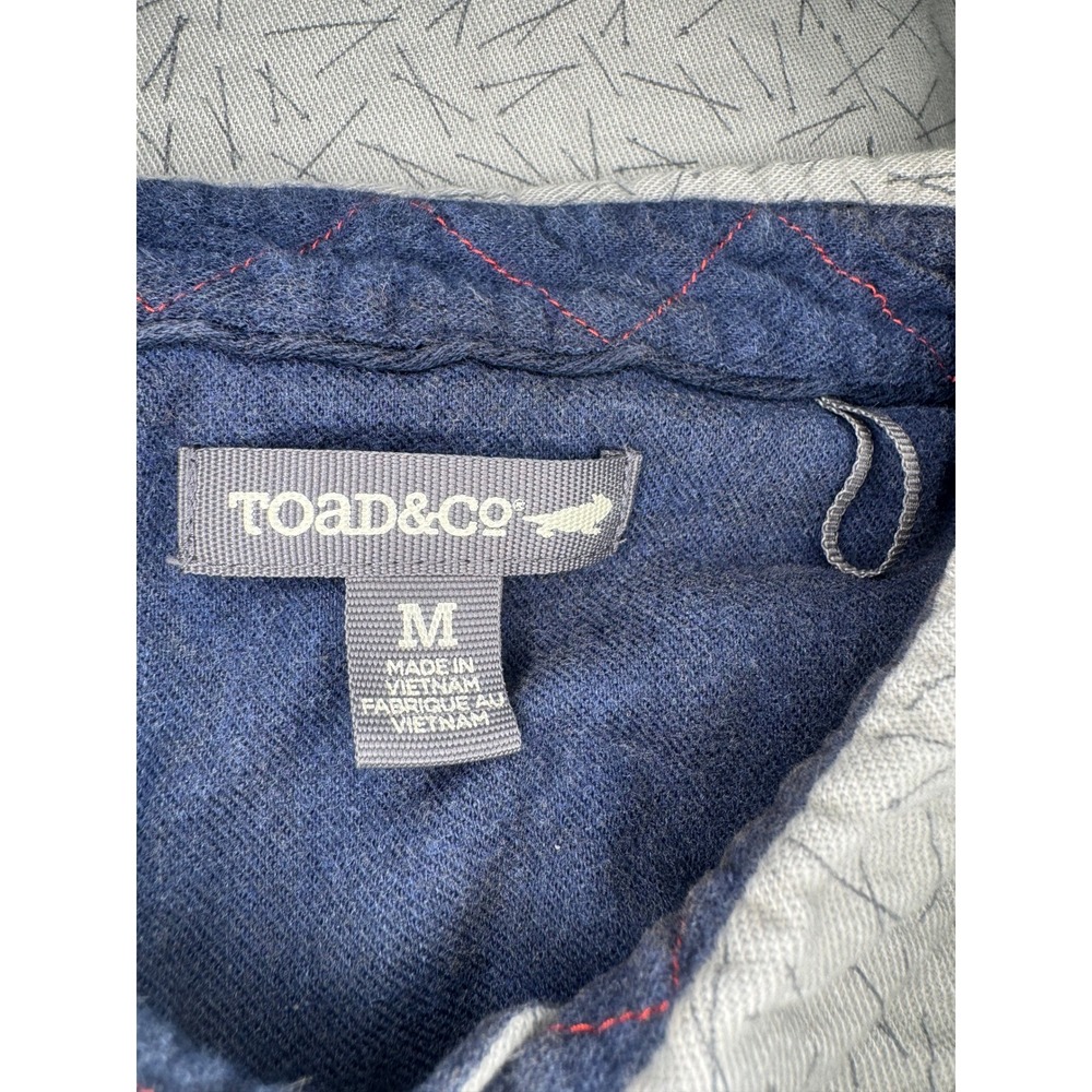 Toad&Co Organic Cotton Button Down Shirt Mens Medium Grey Printed Long Sleeve - Picture 7 of 8